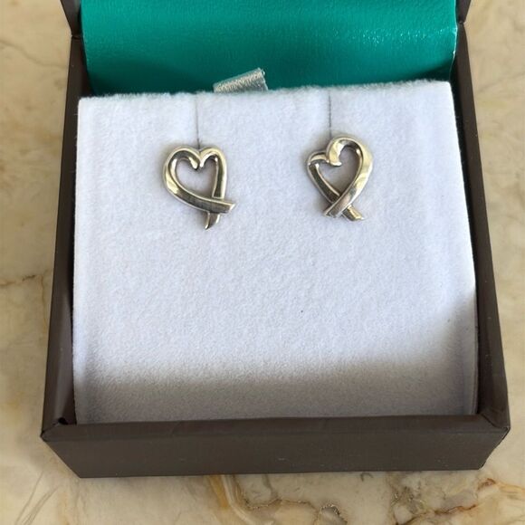 Tiffany & Co. Paloma Picasso Loving Heart Earrings Sterling Silver - Picture 9 of 9